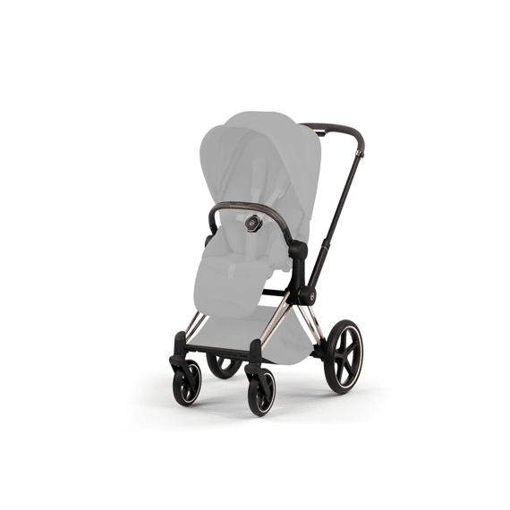 Cybex Style Priam Frame + Buggyzit Frame Rosegold Met Donker Bruin Leder