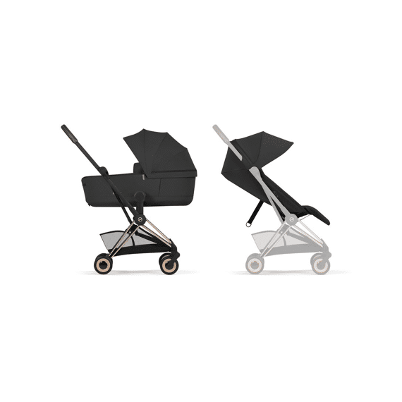 Cybex Comfort Coya Set Frame Rosegold Incl. Buggyzit + Opvouwbare Draagmand Sepia Black