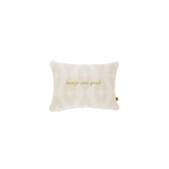 Zusss Kussen Hartje Van Goud 35x25cm Off White / Goud