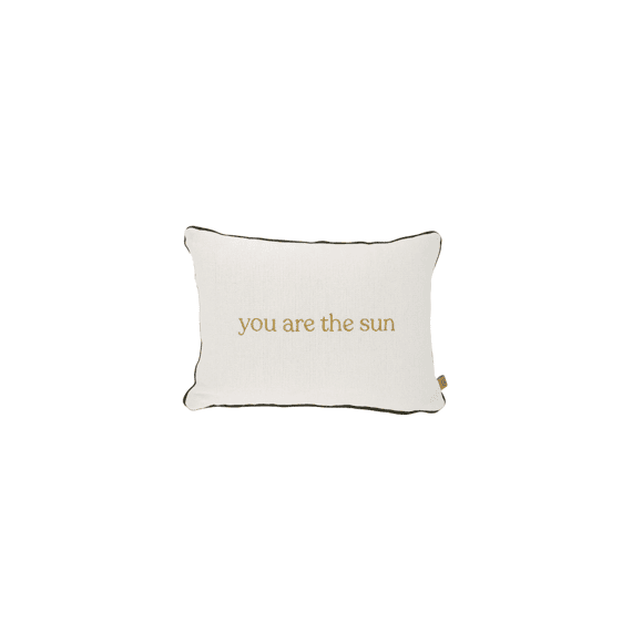 Zusss Kussen You Are The Sun Hartjes 35x25cm Off White / Groen