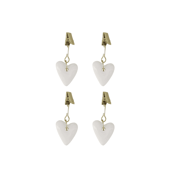 Zusss Tafelkleed Hangers Hartje Wit / Goud Set/4