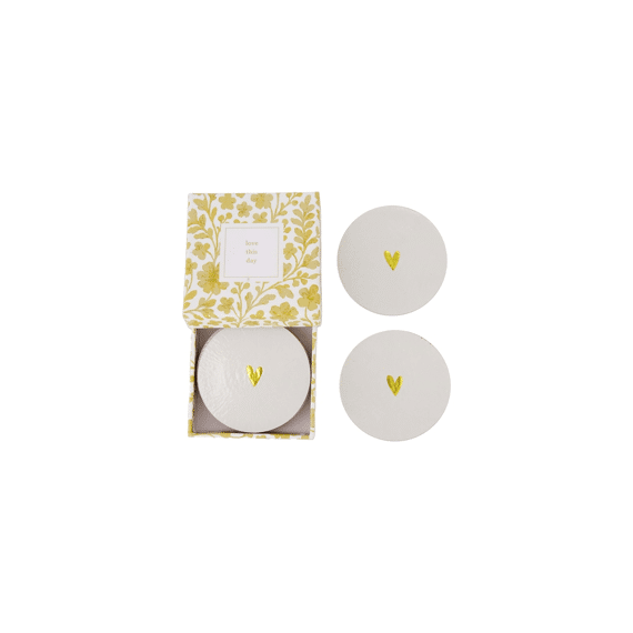 Zusss Onderzetters Hartje Love This Day Wit / Goud Set/6
