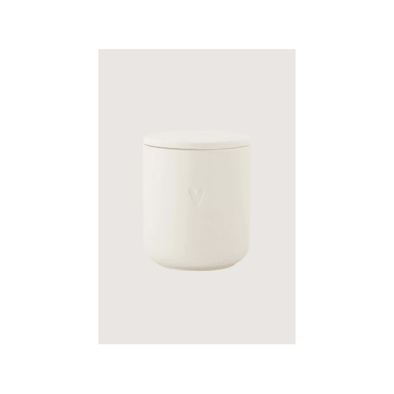 Zusss Geurkaars Keramiek Hartje Off White