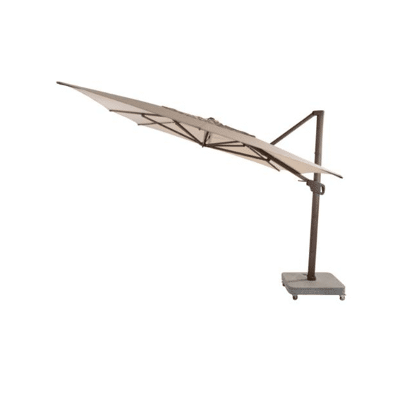 4 Seasons Parasol Hacienda 300x400cm Wenge Frame Beach + Voet 125kg + Wieltjes