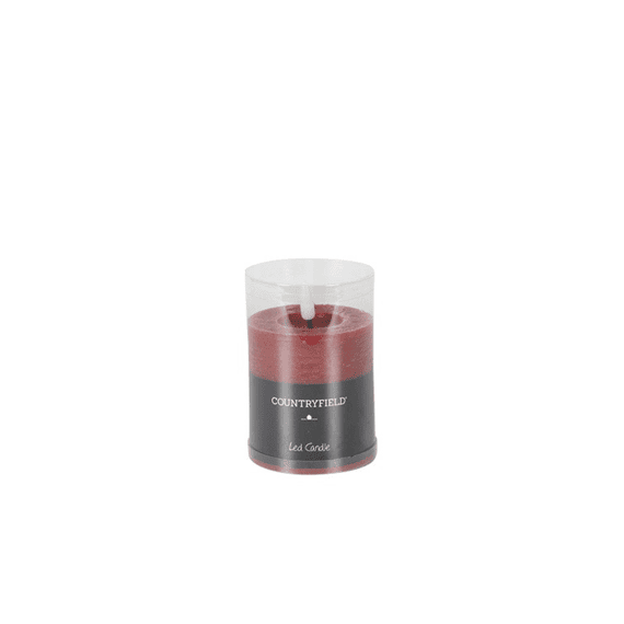Stompkaars Rustiek Ø7,5cm Led Rond Lyon S Rood 7,5x7,5x8cm