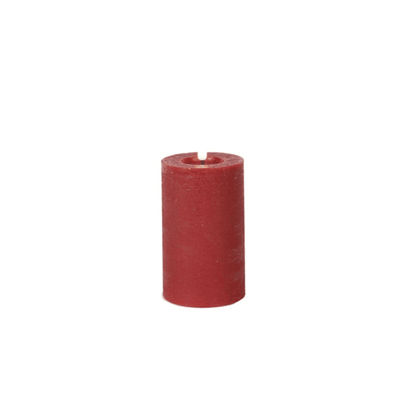 Stompkaars Rustiek Ø7,5cm Led Rond Lyon M Rood 7,5x7,5x12,5cm