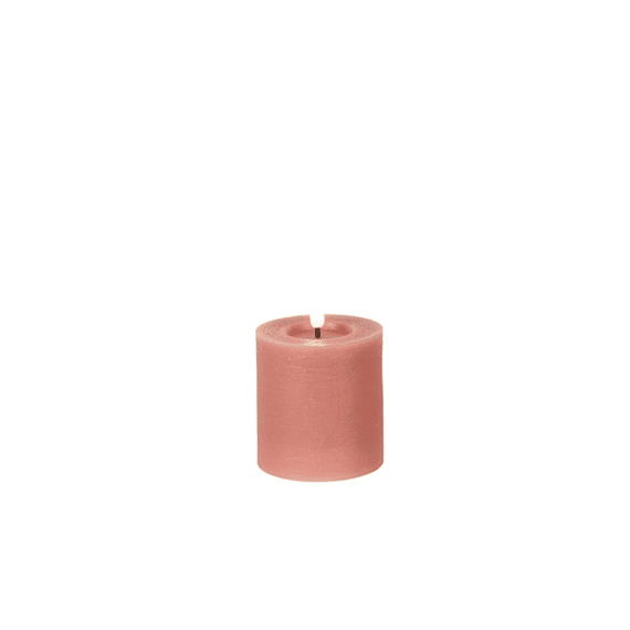 Stompkaars Rustiek Ø7,5cm Led Rond Lyon S Roze 7,5x7,5x8cm