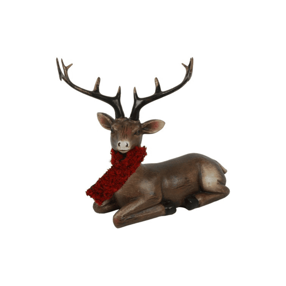 Hert Liggend Drasko S Bruin 16,5x8,5x14cm