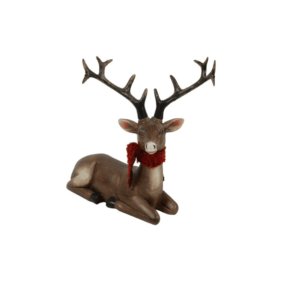 Hert Liggend Drasko M Bruin 17x11x19cm