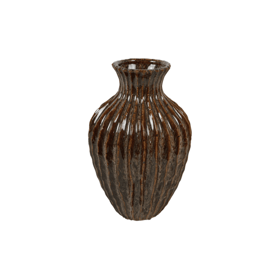 Vaas Rond Lenn S Bruin 23,5x23,5x34cm
