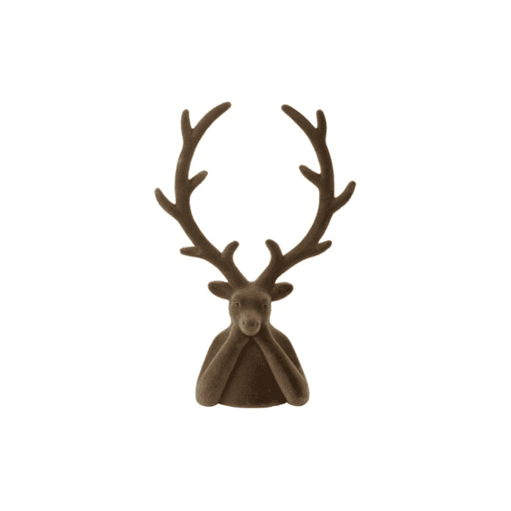 Hert Kop Velvet Brian S Bruin 13x13x31cm