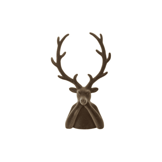 Hert Kop Velvet Brian M Bruin 20x20x43cm