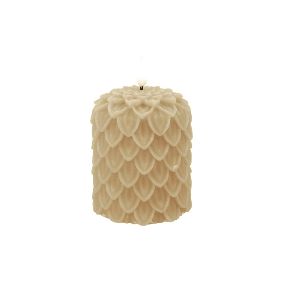 Dennenkegel Kaars Ci Led Lyon S Beige 8,5x8,5x10cm
