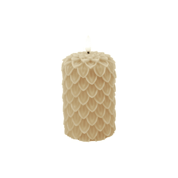 Dennenkegel Kaars Ci Led Lyon M Beige 8,5x8,5x12,5cm