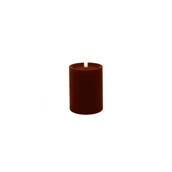 Stompkaars Velvet Ø7,5cm Led Rond Lyon M Diepbruin 7,5x7,5x10cm