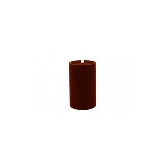 Stompkaars Velvet Ø7,5cm Led Rond Lyon L Diepbruin 7,5x7,5x12,5cm