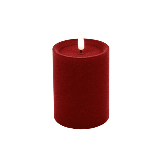 Stompkaars Velvet Ø7,5cm Led Rond Lyon M Dieprood 7,5x7,5x10cm