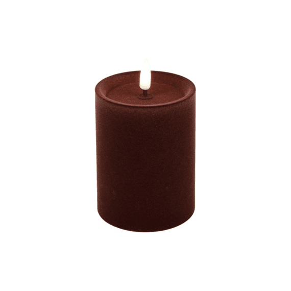 Stompkaars Velvet Ø7,5cm Led Rond Lyon M Dieppaars 7,5x7,5x10cm
