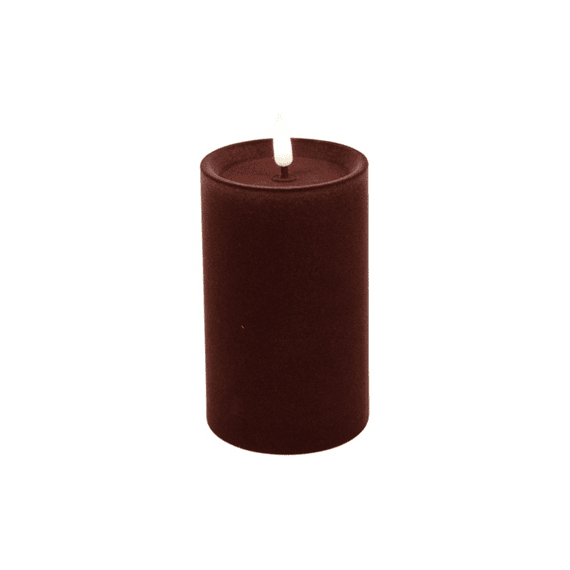 Stompkaars Velvet Ø7,5cm Led Rond Lyon L Dieppaars 7,5x7,5x12,5cm