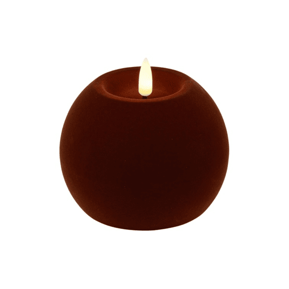 Bolkaars Velvet Led Rond Lyon M Diepbruin 10x10x7,8cm
