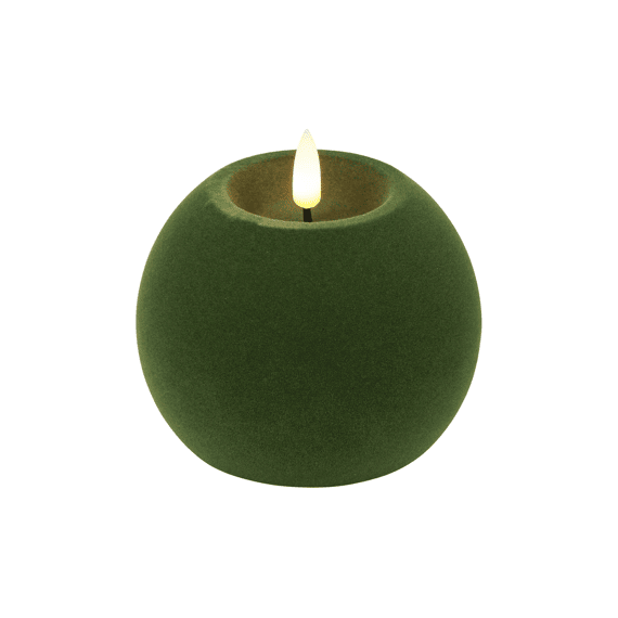 Bolkaars Velvet Led Rond Lyon M Lichtgroen 10x10x7,8cm