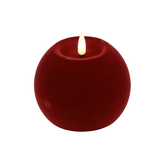 Bolkaars Velvet Led Rond Lyon M Dieprood 10x10x7,8cm