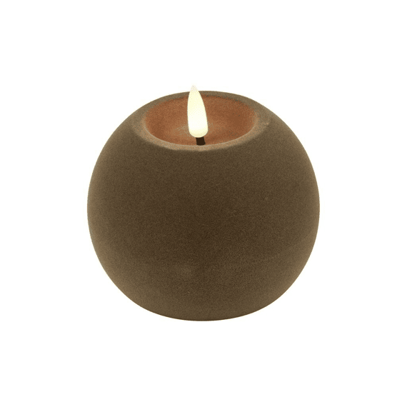 Bolkaars Velvet Led Rond Lyon M Taupe 10x10x7,8cm