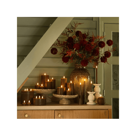 Theelicht Ø4cm Led Lyon Bruin 4x4x2,5cm 2st.