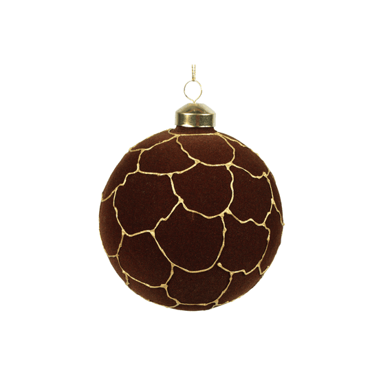 Kerstbal Rond Malin S D.bruin/goud Ø8cm