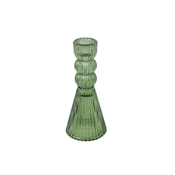 Kandelaar Rond Tara L Groen 6,5x6,5x15cm