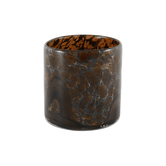 Theelichthouder Rond Vickie S Zwart-Bruin 10x10x10cm