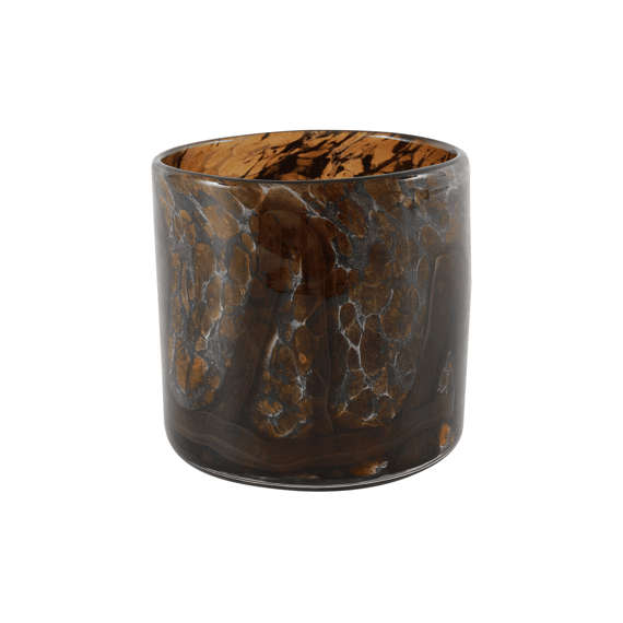 Theelichthouder Rond Vickie M Zwart-Bruin 12x12x12cm