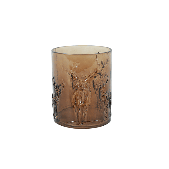 Windlicht M/herten Rond Wally S Bruin 11,5x11,5x13,5cm