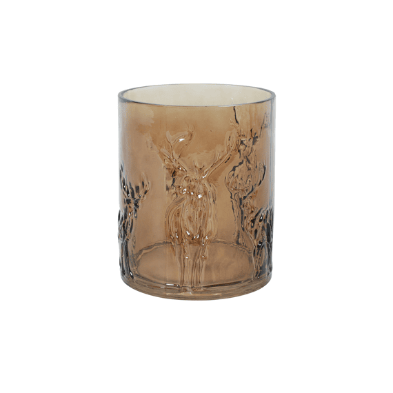 Windlicht M/herten Rond Wally M Bruin 13x13x15cm