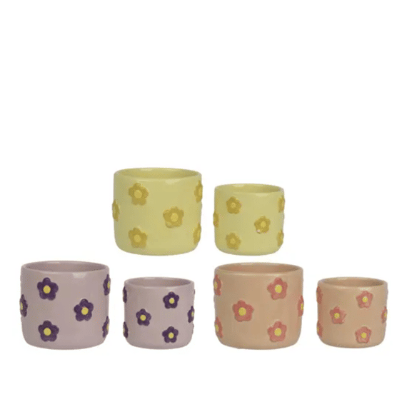 Planter Dolomiet D.13.5cm X H.12cm 3 Assortiment 