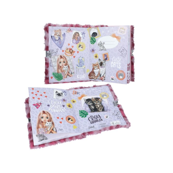 Topmodel Dagboek Met Slote Cosy Cat Roze