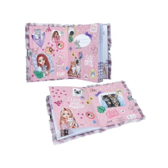 Topmodel Dagboek Met Slot Cosy Cat Lila