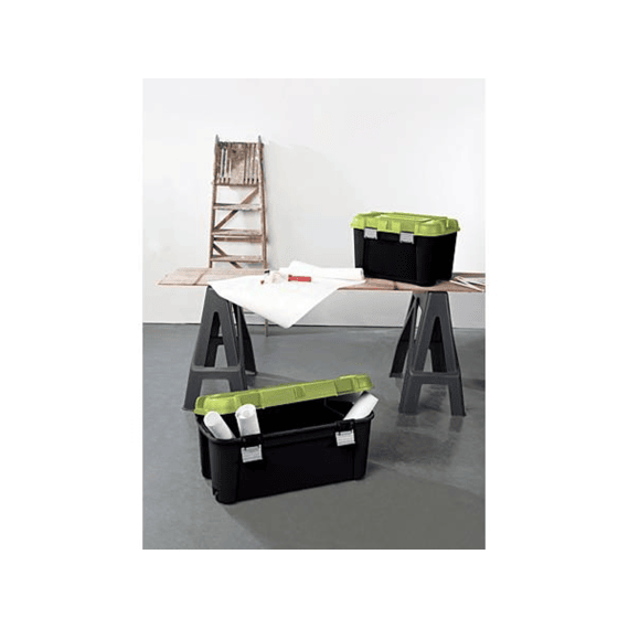 Keter Totem Opbergbox Zwart/groen 80l Set Van 3l