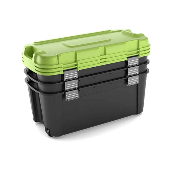 Keter Totem Opbergbox Zwart/groen 80l Set Van 3l
