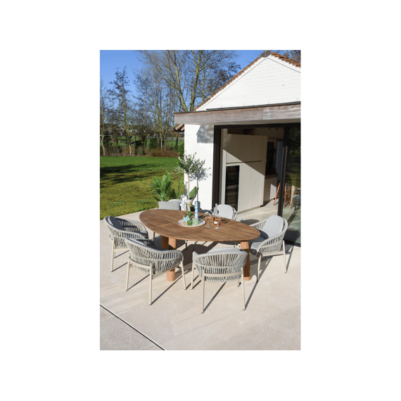 Callisto Organic Eettafel 150x125xh75cm Teak Natural