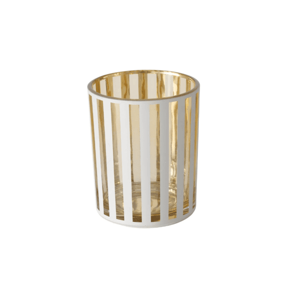 Windlicht Lines Rond H8.5cm Glas Gestreept