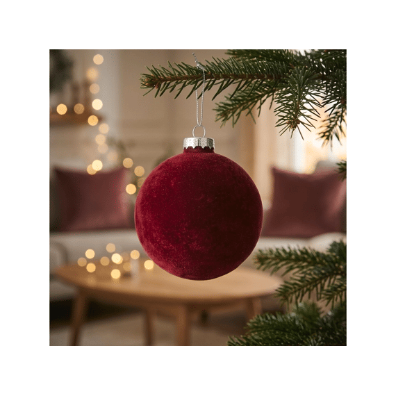 Kerstbal Velvana D8cm Glas