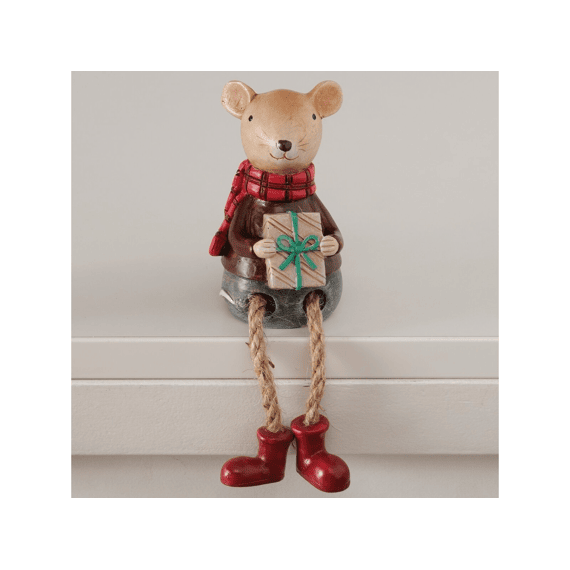 Randzitter Millie Muis H10.5cm Groen-rood 2assortiment