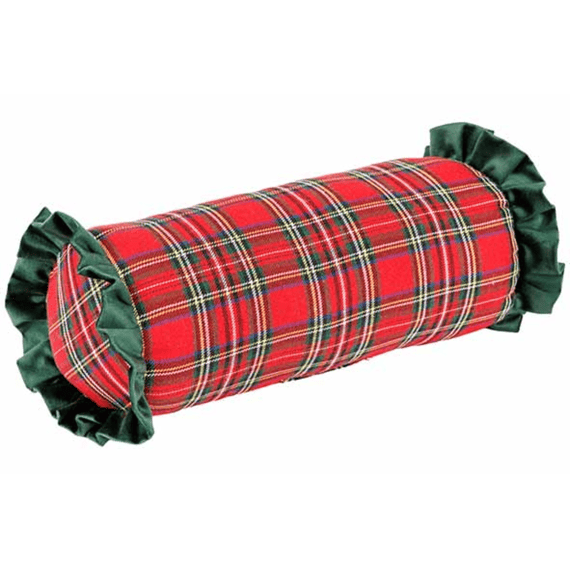 Kussen Roll Checkers Rood 40x13xh13cm Cilindrisch Textiel