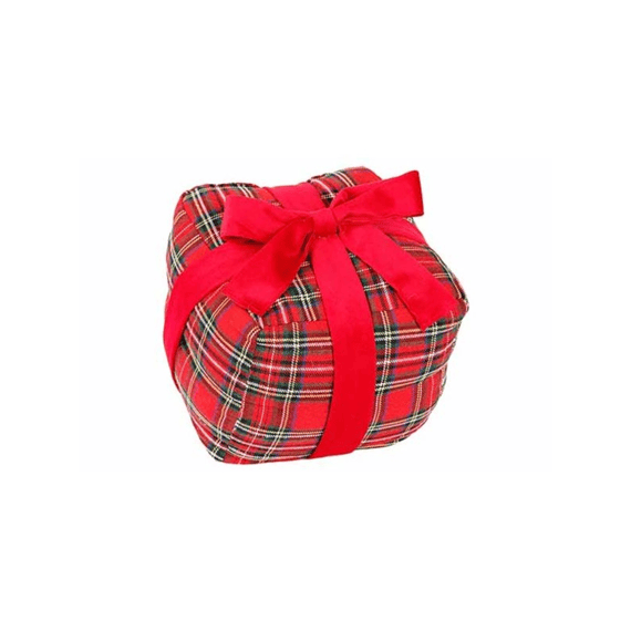 Cadeau Checkers Rood 20x20xh20cm Vierkant Textiel