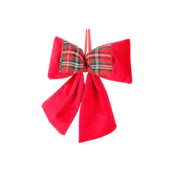 Strik Checkers Rood 18x7xh22cm Textiel