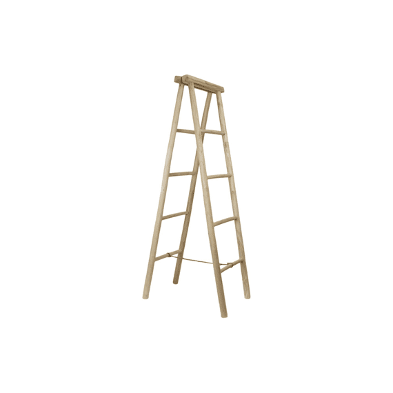 Dubbele Ladder Teak Hout 50x65x150cm Fsc Recycled 100% Naturel