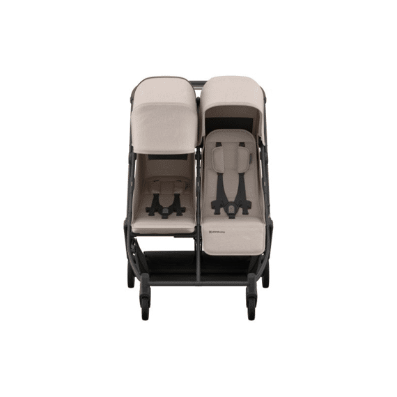 Uppa Baby Minu Duo Buggy Ada Sandstone Carbon Frame Met Kastanje Bruin Leder