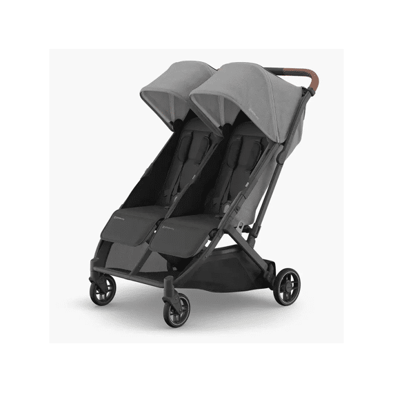 Uppa Baby Minu Duo Buggy Greyson Charcoal Melange  Carbon Frame Met Bruin Leder
