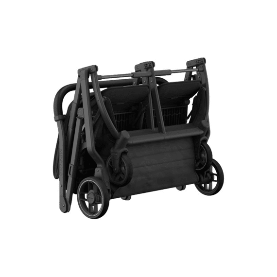 Uppa Baby Minu Duo Buggy Jake Charcoal Carbon Frame Met Zwart Leder